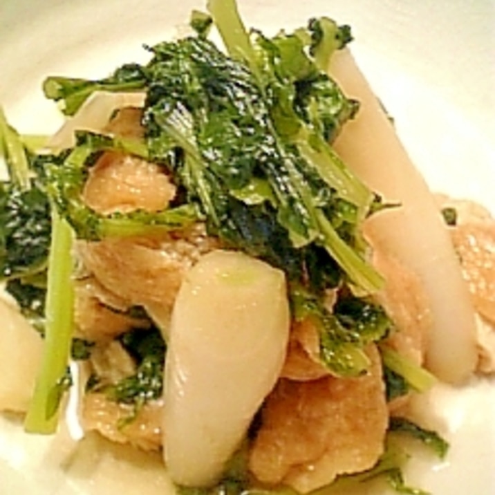 田舎の味 大根菜と油揚げの炒め煮 レシピ 作り方 By オクハマモ 楽天レシピ